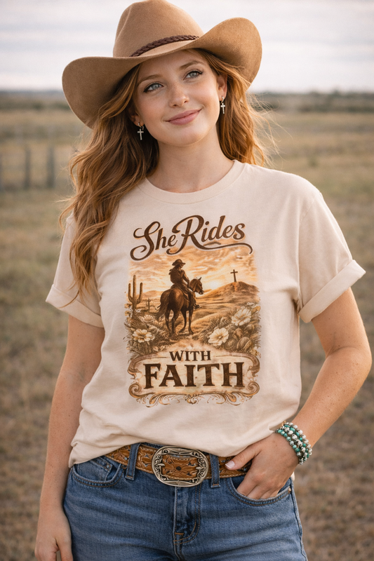 She Rides With Faith™ Unisex Classic Tee